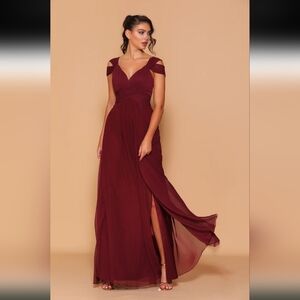 Elegant Burgundy Evening Gown